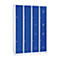 Kledinglocker, 4 compartimenten in twee rijen, B 1170 x H 1950 mm cilinderslot, lichtgrijs/gentiaanblauw