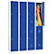 Kledinglocker, 4 compartimenten in twee rijen, B 1170 x H 1950 mm cilinderslot, lichtgrijs/gentiaanblauw