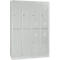 Kledinglocker, 4 compartimenten in twee rijen, B 1170 x H 1950 mm cilinderslot, lichtgrijs/lichtgrijs
