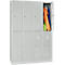Kledinglocker, 4 compartimenten in twee rijen, B 1170 x H 1950 mm cilinderslot, lichtgrijs/lichtgrijs