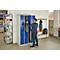 Kledinglocker, 4 compartimenten in twee rijen, B 1170 x H 1950 mm draaigrendelslot, lichtgrijs/gentiaanblauw
