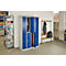Kledinglocker, 4 compartimenten in twee rijen, B 1170 x H 1950 mm draaigrendelslot, lichtgrijs/gentiaanblauw