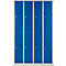 Kledinglocker, 4 compartimenten in twee rijen, B 1170 x H 1950 mm draaigrendelslot, lichtgrijs/gentiaanblauw