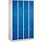Kledinglocker, 4 compartimenten in twee rijen, B 1170 x H 1950 mm draaigrendelslot, lichtgrijs/gentiaanblauw
