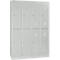 Kledinglocker, 4 compartimenten in twee rijen, B 1170 x H 1950 mm draaigrendelslot, lichtgrijs/lichtgrijs