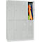 Kledinglocker, 4 compartimenten in twee rijen, B 1170 x H 1950 mm draaigrendelslot, lichtgrijs/lichtgrijs
