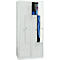 Kledinglocker, 4 compartimenten, met fitting, B 800 x H 1800 mm cilinderslot, lichtgrijs/lichtgrijs