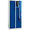 Kledinglocker, 4 compartimenten, met fitting, B 800 x H 1800 mm draaigrendelslot, lichtgrijs/gentiaanblauw