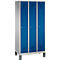 Kledinglocker Evolo S 3000, staal, 3 compartimenten, cilinderslot, blank aluminium RAL 9006/gentiaanblauw RAL 5010