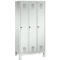 Kledinglocker Evolo S 3000, staal, 3 compartimenten, cilinderslot, lichtgrijs RAL 7035/lichtgrijs RAL 7035