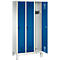 Kledinglocker Evolo S 3000, staal, 3 compartimenten, veiligheidsdraaigrendelslot, lichtgrijs RAL 7035/gentiaanblauw RAL 5010