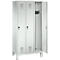 Kledinglocker Evolo S 3000, staal, 3 compartimenten, veiligheidsdraaigrendelslot, lichtgrijs RAL 7035/lichtgrijs RAL 7035