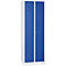 Kledinglocker - met 2 compartimenten - B 500 x D 500 x H 1800 mm - cilinderslot - lichtgrijs en blauw