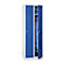 Kledinglocker - met 2 compartimenten - B 500 x D 500 x H 1800 mm - draaigrendelslot - lichtgrijs en blauw