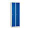 Kledinglocker - met 2 compartimenten - B 500 x D 500 x H 1800 mm - draaigrendelslot - lichtgrijs en blauw