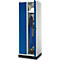 Kledinglocker met 2 compartimenten, P 630 x D 300 x H 1800 mm draaigrendelslot, met fitting, deur gentiaanblauw
