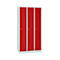 Kledinglocker met 2 compartimenten - stalen - B 1118 x D 500 x H 1800 mm - sokkel - draaigendelslot - lichtgrijs en rood