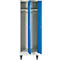 Kledinglocker met 2 compartimenten - stalen - B 600 x D 500 x H 1850 mm - op poten - draaigrendelslot - grijs/blauw - Schäfer Shop Pure