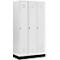 Kledinglocker met 3 compartimenten, 300 mm, draaigrendelslot, met fitting, deur lichtgrijs