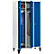 Kledinglocker met 3 compartimenten, 300 mm, draaigrendelslot, met poten, deur gentiaanblauw