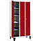 Kledinglocker met 3 compartimenten, 300 mm, draaigrendelslot, met poten, Deur robijnrood