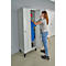 Kledinglocker - stalen - 2 compartimenten - met voeten - B 630 x D 500 X H 1850 mm- hoedenplank, kledingstang - met draaigrendelslot - lichtgrijs/lichtgrijs - ons merk Schäfer Shop Pure