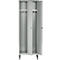 Kledinglocker - stalen - 2 compartimenten - met voeten - B 630 x D 500 X H 1850 mm- hoedenplank, kledingstang - met draaigrendelslot - lichtgrijs/lichtgrijs - ons merk Schäfer Shop Pure