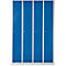 Kledinglocker - stalen - B 1170 x D 500 x H 1800 mm - 4 deuren - cilinderslot - lichtgrijs en gentiaanblauw