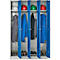 Kledinglocker - stalen - B 1170 x D 500 x H 1800 mm - 4 deuren - cilinderslot - lichtgrijs en gentiaanblauw