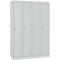 Kledinglocker - stalen - B 1170 x D 500 x H 1800 mm - 4 deuren - draaislot- lichtgrijs