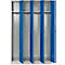Kledinglocker - stalen - B 1170 x H 1800 mm - 4 deuren - cilinderslot - lichtgrijs en gentiaanblauw