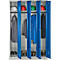 Kledinglocker - stalen - B 1170 x H 1800 mm - 4 deuren - draaislot- lichtgrijs en gentiaanblauw