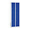 Kledinglocker, twee rijen, 2 x 2 compartimenten, cilinderslot, lichtgrijs/gentiaanblauw