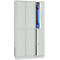 Kledinglocker, twee rijen, 2 x 3 compartimenten, cilinderslot, lichtgrijs RAL 7035/lichtgrijs RAL 7035