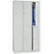 Kledinglocker, twee rijen, 2 x 3 compartimenten, draaigrendelslot, lichtgrijs RAL 7035/lichtgrijs RAL 7035