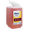 Kleenex Joy hand soap, pink liquid in a dispenser with a yellow label.