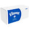 Weiße Kleenex-Handtücher-Box mit blauem Aufkleber, Kleenex-Logo und "Ultra Hand Towels". Die Nummer 6710 ist aufgedruckt.