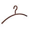 Lichtbruine kledinghanger, met haak om aan een stang te hangen.