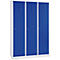 Kleiderspind, 3 Türen, B 1200 x H 1800 mm, Zylinderschloss, lichtgrau/blau
