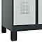 Kleiderspind C+P Evolo Plus, 2 Abteile, 300 mm breit, mit Füßen, Sicherheits-Drehriegel, B 600 x T 500 x H 1950 mm, anthrazitgrau/lichtgrau