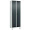 Kleiderspind C+P Evolo Plus, 2 Abteile, 300 mm breit, mit Füßen, Sicherheits-Drehriegel, B 600 x T 500 x H 1950 mm, lichtgrau/anthrazitgrau