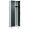Kleiderspind C+P Evolo Plus, 2 Abteile, 300 mm breit, mit Füßen, Sicherheits-Drehriegel, B 600 x T 500 x H 1950 mm, lichtgrau/anthrazitgrau