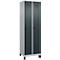 Kleiderspind C+P Evolo Plus, 2 Abteile, 300 mm breit, mit Füßen, Sicherheits-Drehriegel, B 600 x T 500 x H 1950 mm, weißaluminium/anthrazitgrau