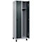 Kleiderspind C+P Evolo Plus, 2 Abteile, 300 mm breit, mit Füßen, Sicherheits-Drehriegel, B 600 x T 500 x H 1950 mm, weißaluminium/anthrazitgrau