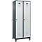 Kleiderspind C+P Evolo Plus, 2 Abteile, 400 mm Abteilbreite, mit Füßen, Anschlag rechts, B 800 x T 500 x H 1950 mm, Drehriegel, anthrazitgrau/lichtgrau