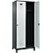 Kleiderspind C+P Evolo Plus, 2 Abteile, 400 mm Abteilbreite, mit Füßen, Anschlag rechts, B 800 x T 500 x H 1950 mm, Drehriegel, anthrazitgrau/lichtgrau
