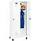 Kleiderspind C+P Evolo Plus, 2 Abteile, 400 mm Abteilbreite, mit Füßen, Anschlag rechts, B 800 x T 500 x H 1950 mm, Drehriegel, verkehrsweiß/verkehrsweiß