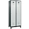 Kleiderspind C+P Evolo Plus, 2 Abteile, 400 mm Abteilbreite, mit Füßen, Anschlag rechts, B 800 x T 500 x H 1950 mm, Zylinder, anthrazitgrau/lichtgrau