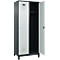Kleiderspind C+P Evolo Plus, 2 Abteile, 400 mm Abteilbreite, mit Füßen, Anschlag rechts, B 800 x T 500 x H 1950 mm, Zylinder, anthrazitgrau/lichtgrau