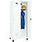 Kleiderspind C+P Evolo Plus, 2 Abteile, 400 mm Abteilbreite, mit Füßen, Anschlag rechts, B 800 x T 500 x H 1950 mm, Zylinder, verkehrsweiß/verkehrsweiß